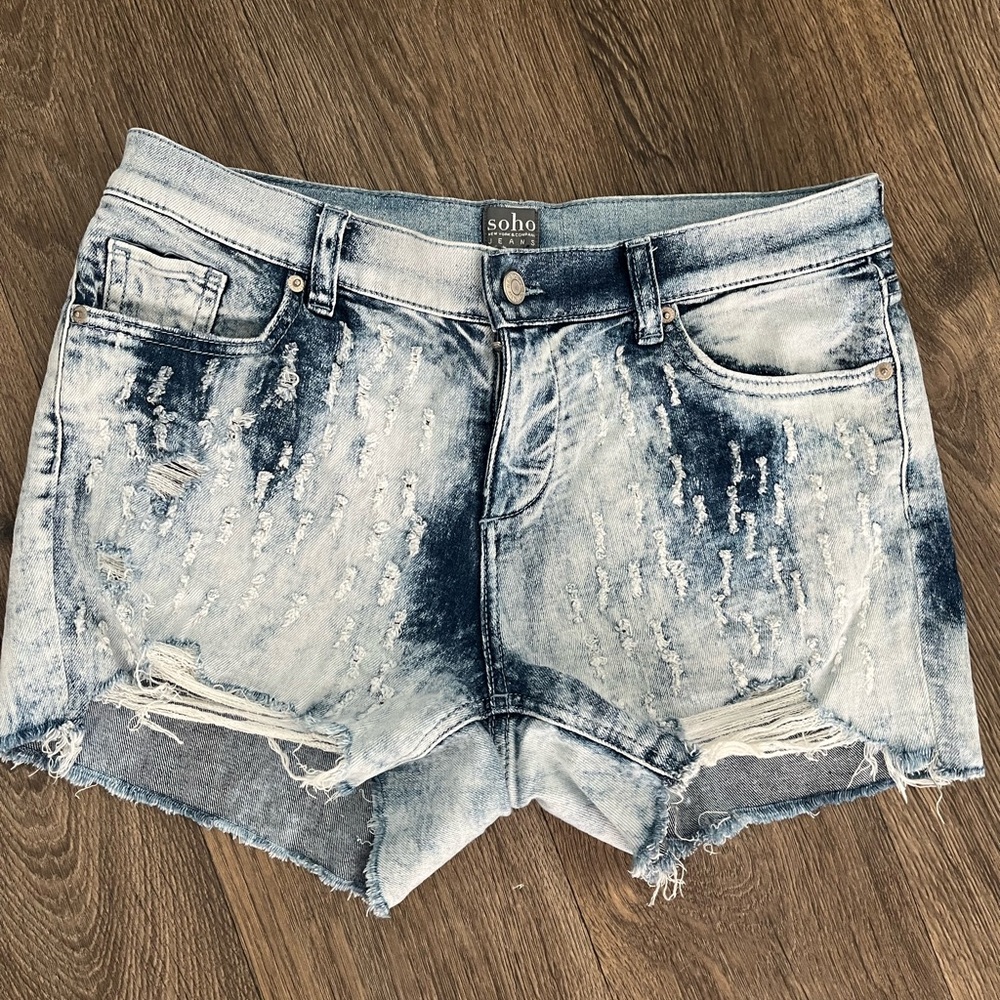 Soho New York & Company, Blue Distressed Jean Shorts